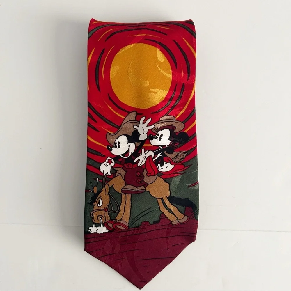 Mickey Mouse Disney Art Print Tie - Red, Green, and Yellow